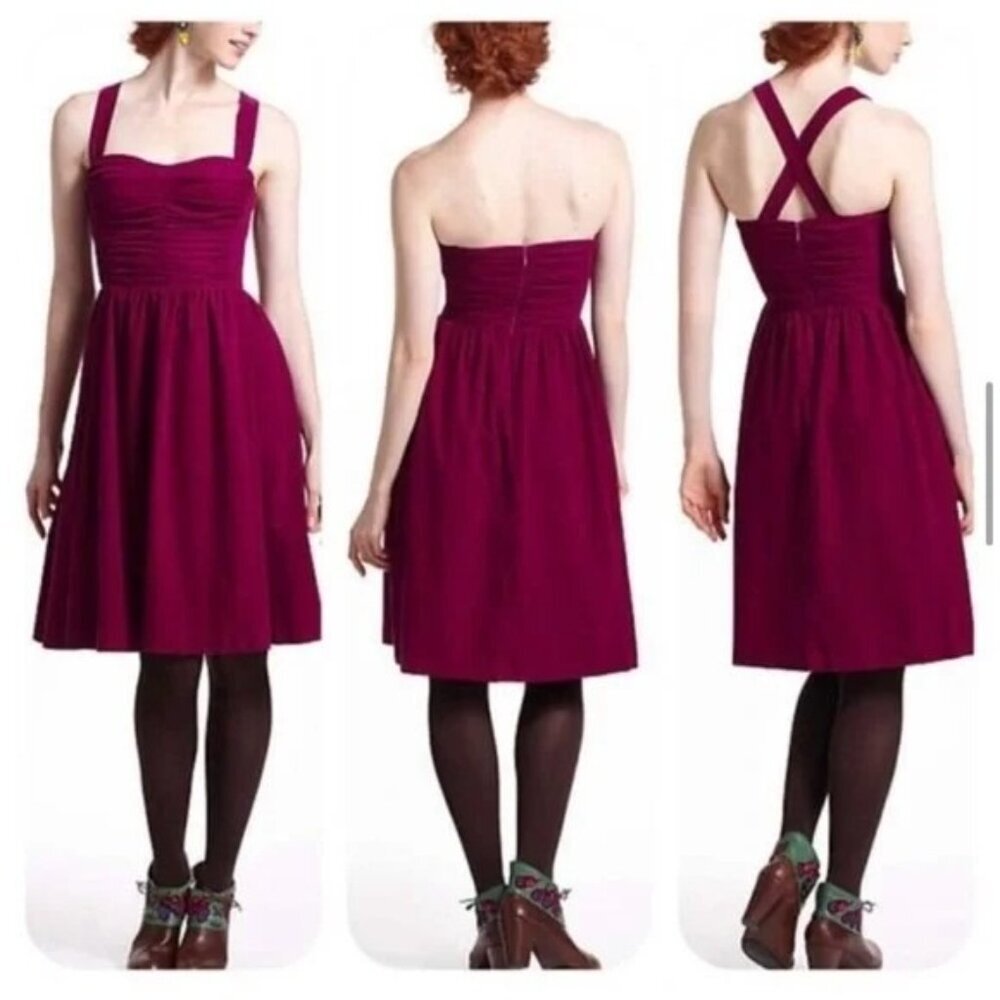 HD In Paris Velvet Dress Queen Anne Neckline Removable Straps 4 - Picture 3 of 11